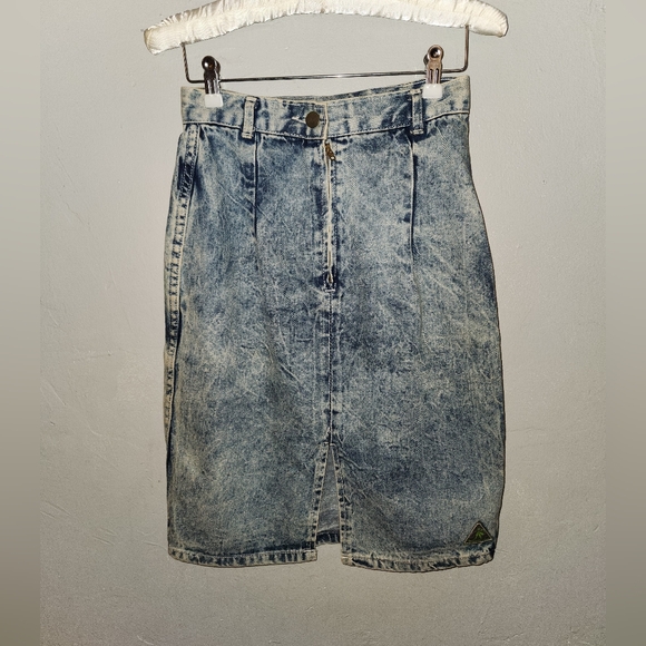 Vintage 1970s 1980s Acid Wash Jean Skirt T.C.F.S. - Picture 12 of 12